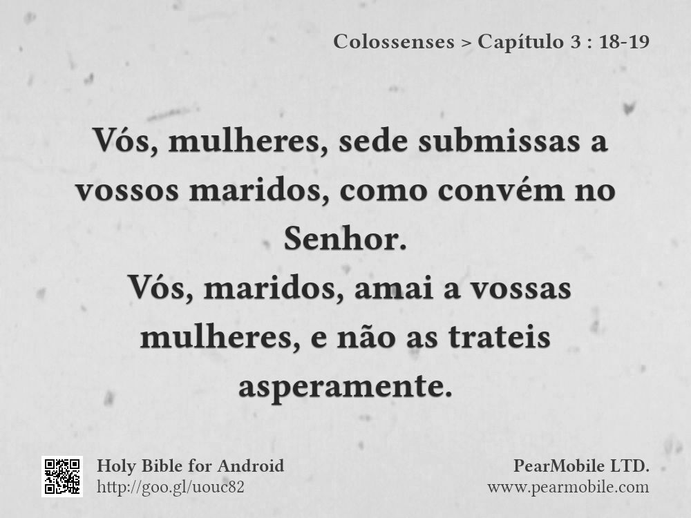 Colossenses, Capítulo 3:18-19
